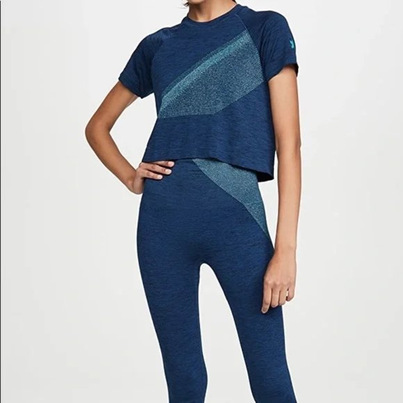 New LNDR Comet Poseidon Marl boxy oversized metallic panel cropped t-shirt top - Picture 1 of 14